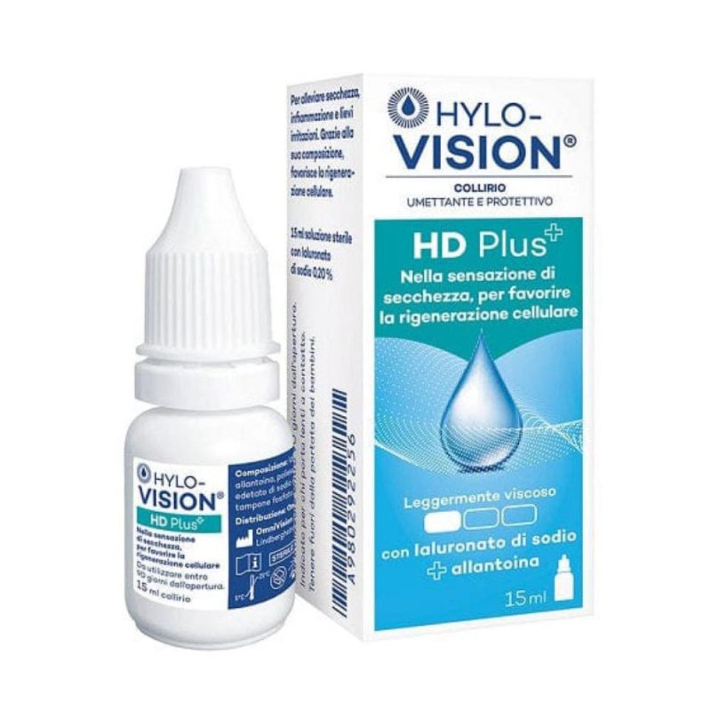 Hylovision HD Plus Collirio Lubrificante per Occhi Secchi e Irritati 15 ml con Acido Ialuronico Hylovision HD Plus Collirio Lubrificante per Occhi Secchi e Irritati 15 ml con Acido Ialuronico
