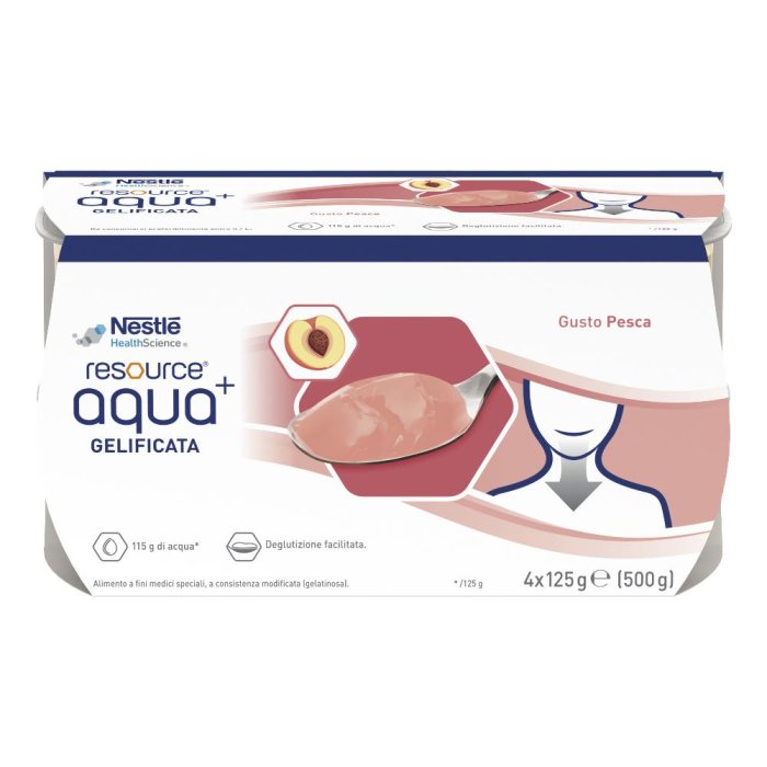 Resource Aqua+ Gelificata Gusto Pesca 4 Vasetti da 125 g