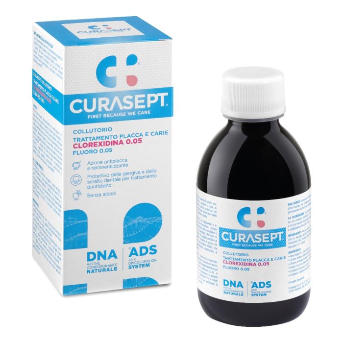 Curasept ADS-DNA Collutorio 0,05 Clorexedina Trattamento Placca e Carie 200ml Curasept ADS-DNA Collutorio 0,05 Clorexedina Trattamento Placca e Carie 200ml
