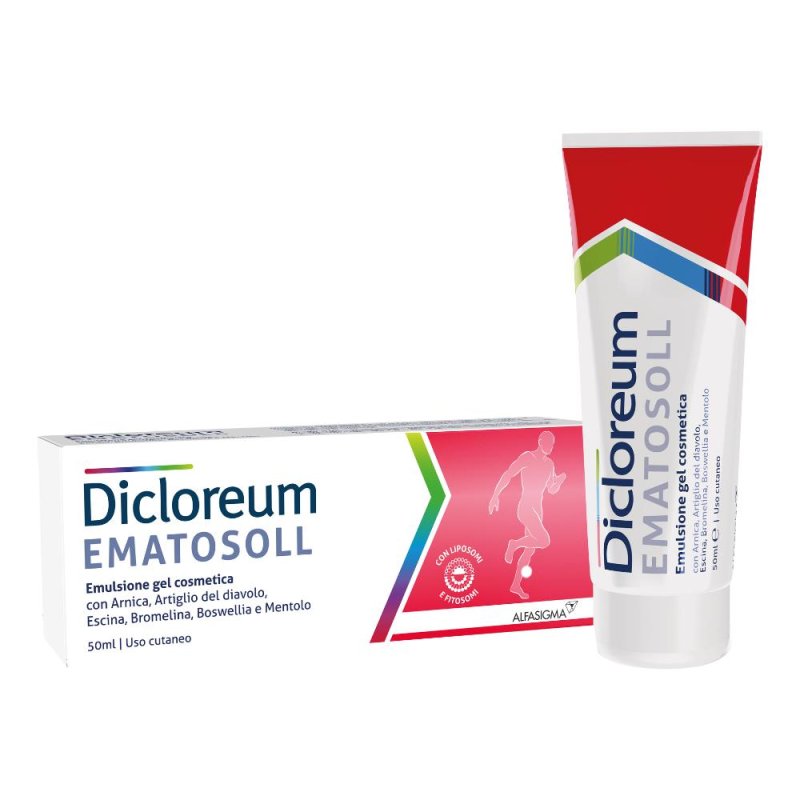 Dicloreum Ematosoll Gel Lenitivo e Rinfrescante per il Benessere della Pelle 50 Ml Dicloreum Ematosoll Gel Lenitivo e Rinfrescante per il Benessere della Pelle 50 Ml