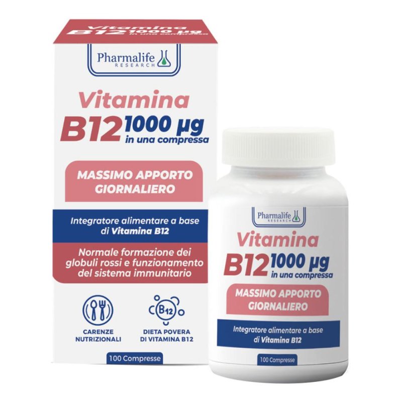 VitacurVeg Vitamina B12 100 compresse &ndash; Integratore alta dose 1000 mcg