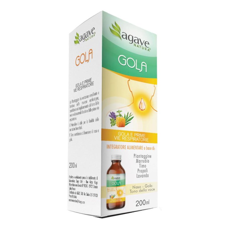 Agave Natura gola sciroppo 200 ml per fastidi mal gola e prime vie respiratorie - Agave Srl Agave Natura gola sciroppo 200 ml per fastidi mal gola e prime vie respiratorie - Agave Srl