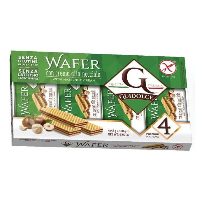 Guidolce Wafer Gusto Nocciola senza glutine 4x45 G