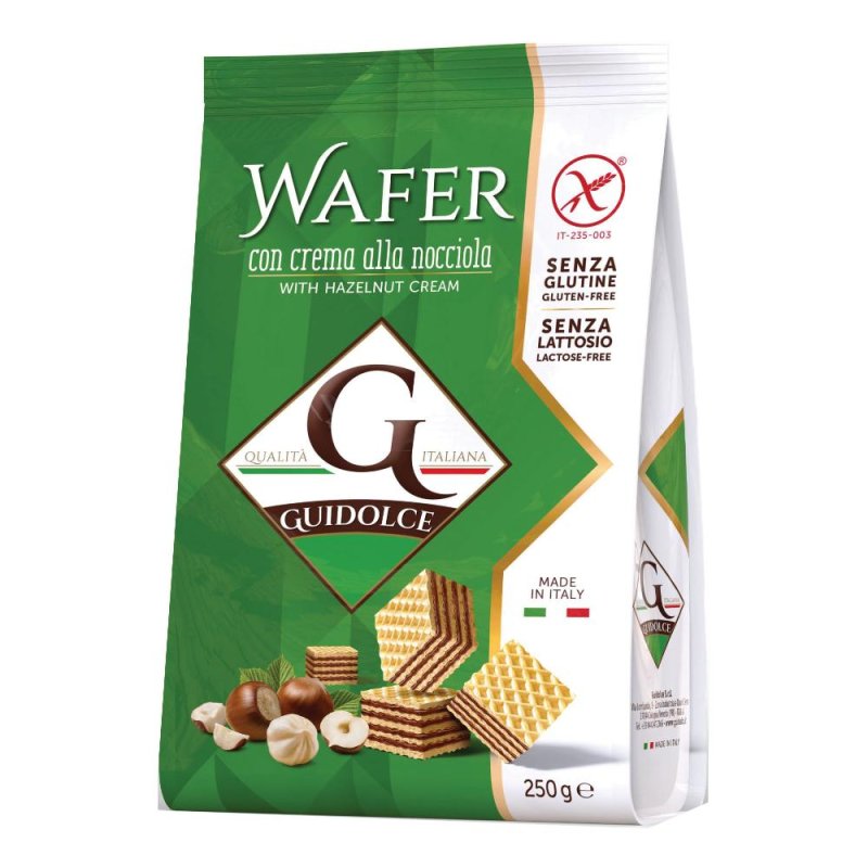 Guidolce wafer alla nocciola senza glutine 250 grammi