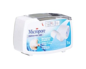 Cerotto Micropore Ipoallergenico in Carta 2,5 Centimetri x 5 Metri per Fissaggio di Medicazioni e Pelle Sensibile