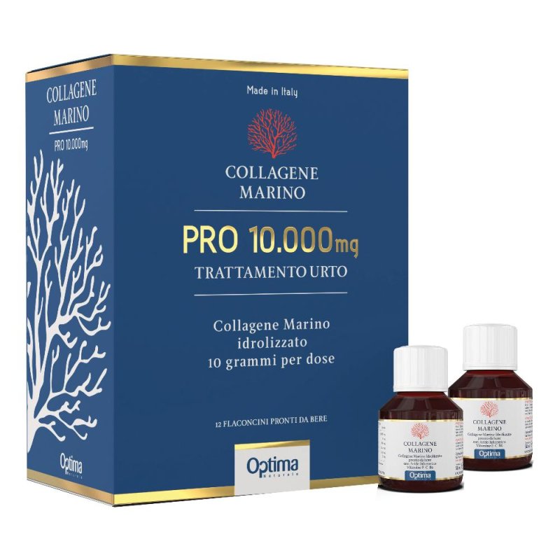 Collagene Marino Pro 10000 Integratore Alimentare in Fiale 12 Pezzi per Pelle, Capelli, Unghie e Articolazioni