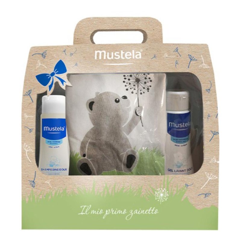 Mustela Trattamenti Delicati per Mamme e Bambini Cofanetto Il mio primo zainetto con Detergente Shampoo Zaino