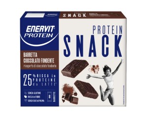 Enervit Protein Integrazione Sportiva High Protein Snack Bar Barretta per Spuntini Cioccolato Fondente 8 pz
