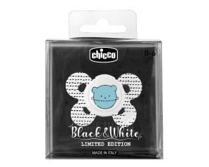 Chicco Artsana PhysioForma Black White Comfort Succhietto Tettarella Silicone 0-6m 1 Pezzo Limited Edition