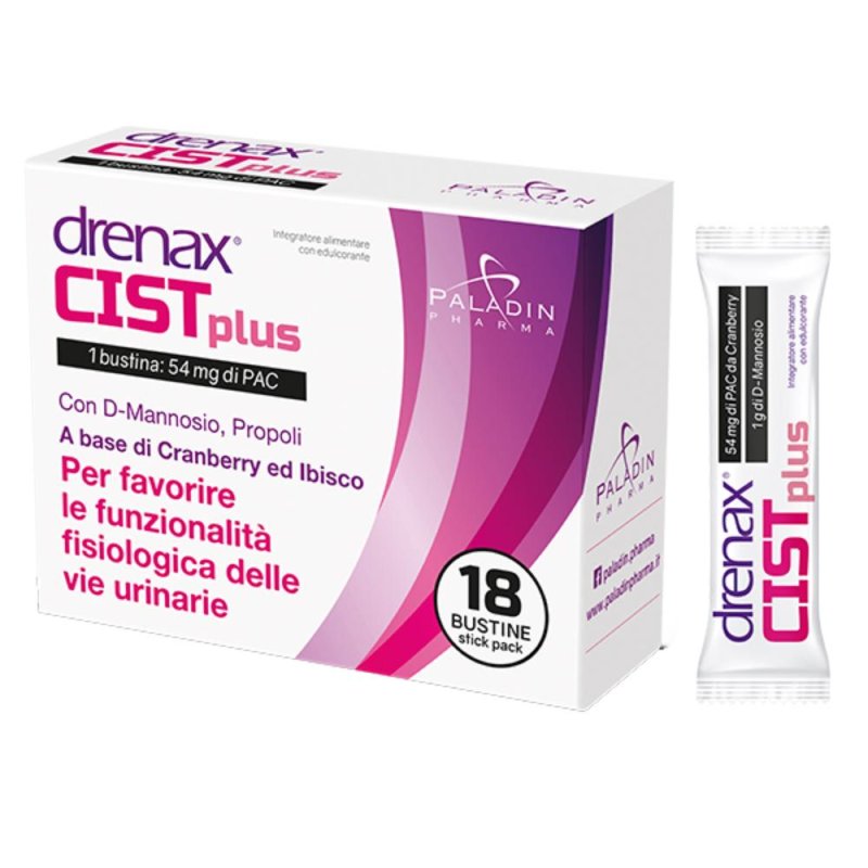 Paladin Pharma Drenax Forte Cist Plus Integratore Funzione Urinaria 18 Stick Paladin Pharma Drenax Forte Cist Plus Integratore Funzione Urinaria 18 Stick