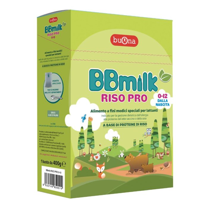 BBmilk Riso Pro 0-12Mesi Dalla Nascita 400g BBmilk Riso Pro 0-12Mesi Dalla Nascita 400g