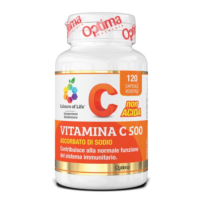 Optima Naturals Colours Of Life - Vitamina C 500 Integratore Difesa 120 Capsule Optima Naturals Colours Of Life - Vitamina C 500 Integratore Difesa 120 Capsule