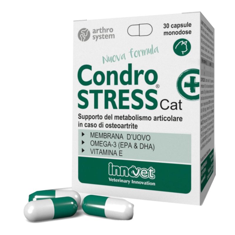 Condrostress Cat Integratore per Gatti 30 Capsule per il Supporto delle Articolazioni