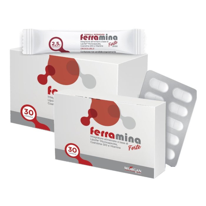 Morgan Ferramina Forte Integratore di Ferro Rapido Assorbimento 30 Capsule