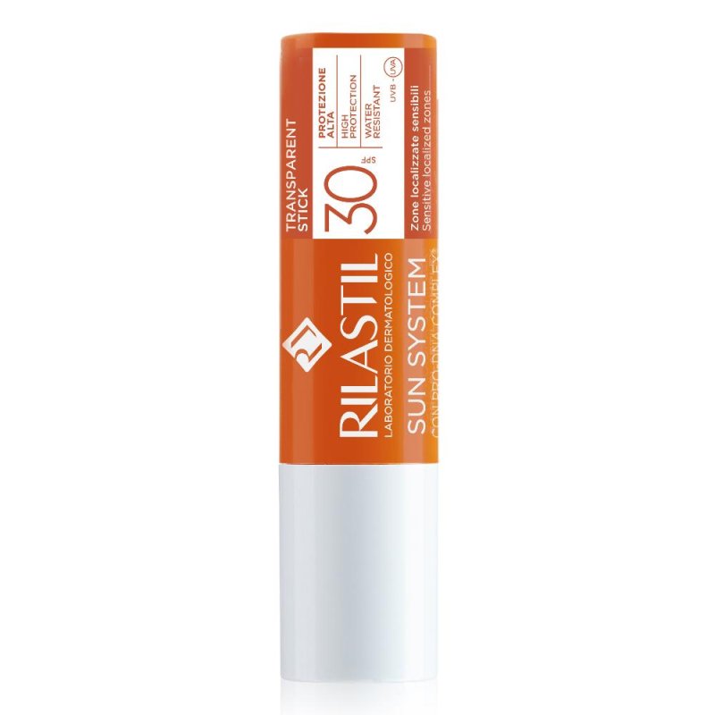 Rilastil sun system stick solare trasparente spf 30 per pelli sensibili 4 ml