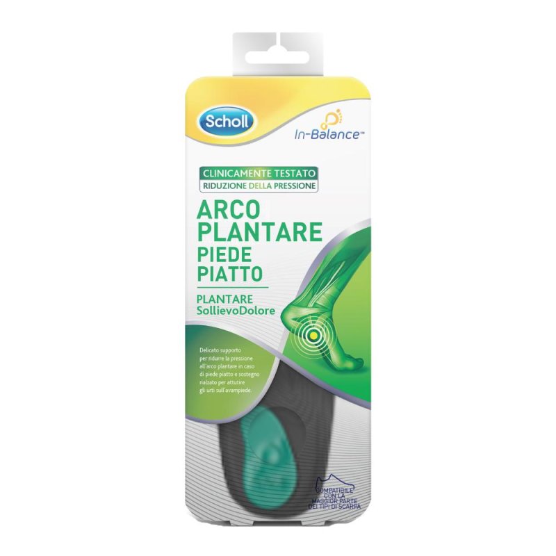 Plantari Scholl sollievo dolore piede piatto – Arco plantare taglia L 2 pezzi