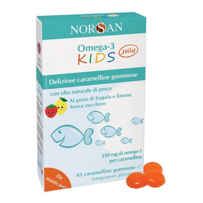 Norsan Omega 3 Kids Caramellin Integratore Omega 3 per Bambini al Gusto Caramello 45 Caramelle Gommose Norsan Omega 3 Kids Caramellin Integratore Omega 3 per Bambini al Gusto Caramello 45 Caramelle Gommose