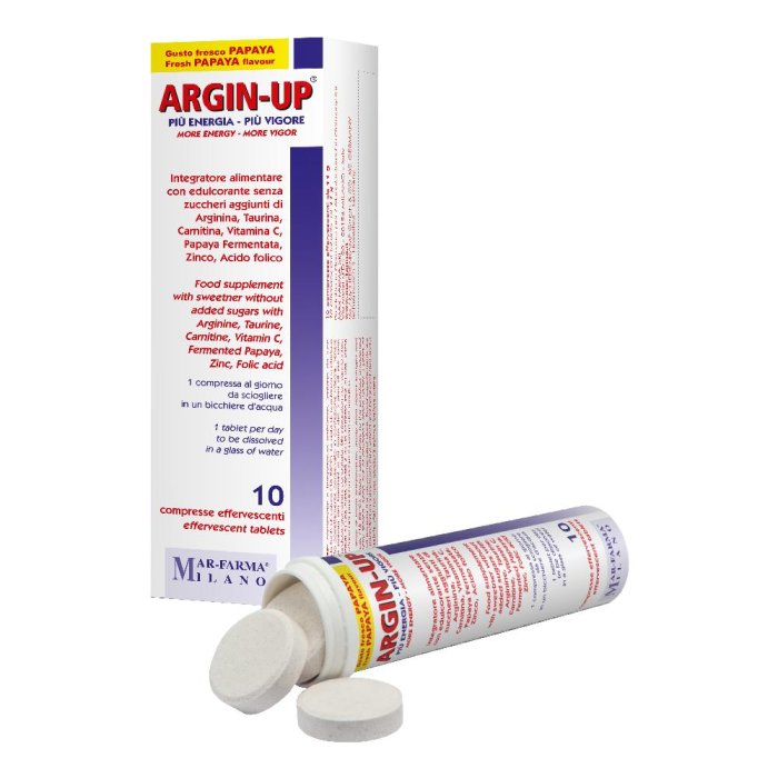 Argin Up Integratore Argin a Base di Arginina Compresse Effervescenti per Energia e Tono Fisico Confezione da 10 Tavolette