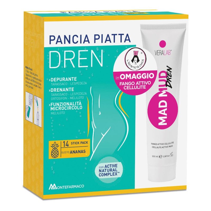 Lactoflorene Pancia Piatta Dren Ananas Integratore Gonfiore Addominale 14 bustine + Flacone Di Fango Anticellulite Omaggio Lactoflorene Pancia Piatta Dren Ananas Integratore Gonfiore Addominale 14 bustine + Flacone Di Fango Anticellulite Omaggio