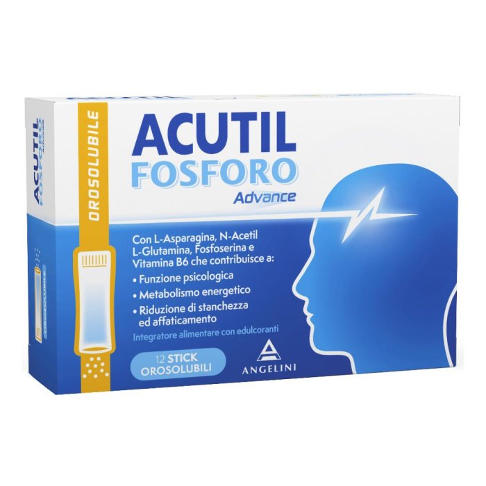 Acutil Fosforo Advance 12 stick orosolubili integratore per memoria e concentrazione Acutil Fosforo Advance 12 stick orosolubili integratore per memoria e concentrazione