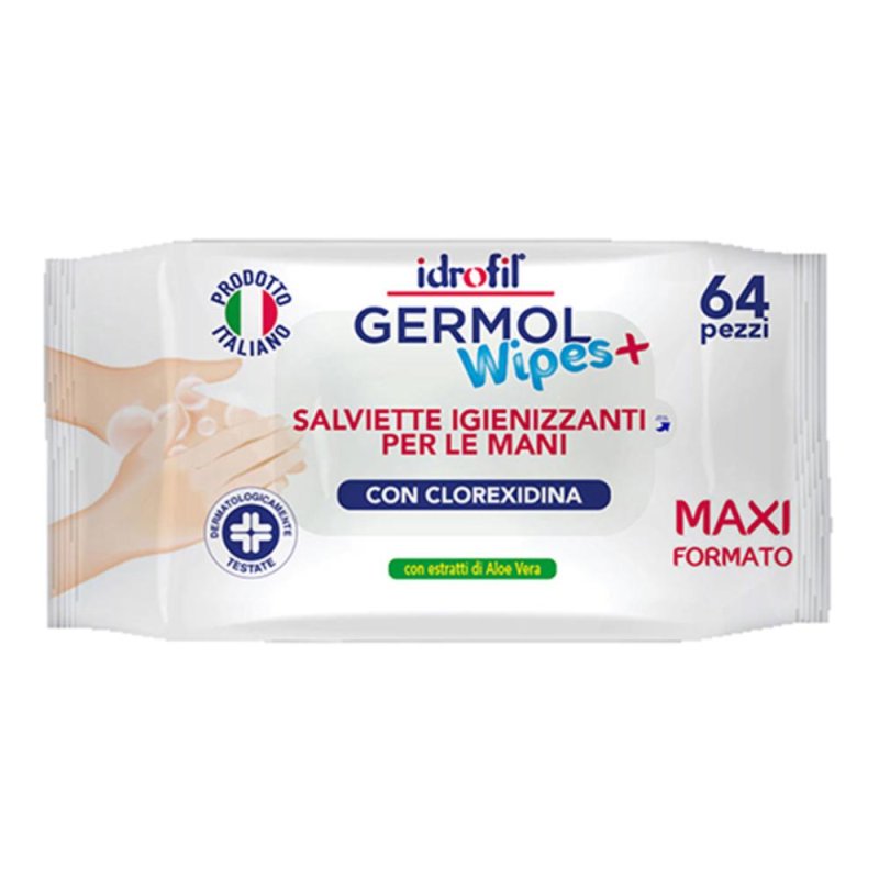 Idrofil Germolwipes+ Salviettine Igienizzanti Ipoallergeniche - 64 Pezzi Idrofil Germolwipes+ Salviettine Igienizzanti Ipoallergeniche - 64 Pezzi