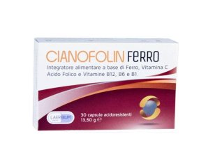 Cianofolin Ferro 30 Capsule Integratore di Ferro e Acido Folico per Stanchezza, Anemia e Difese Immunitarie