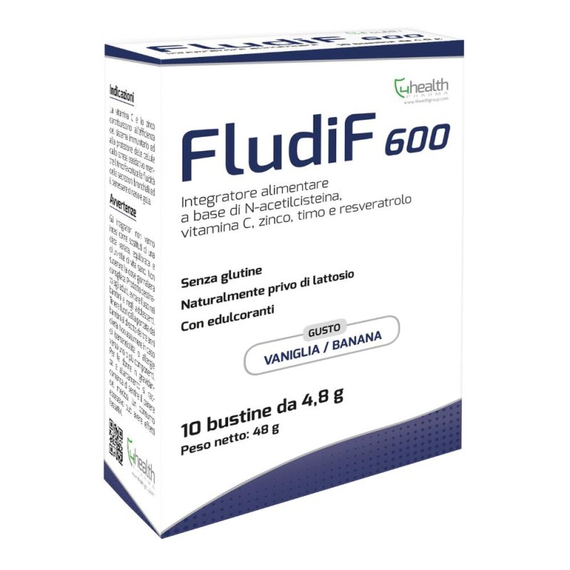 Fludif Bien 600 milligrammi granulato per soluzione orale gusto vaniglia 10 bustine da 4,8 grammi