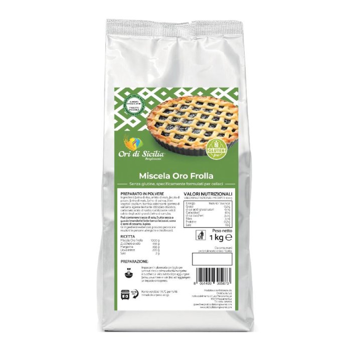 Ori di Sicilia Mix Frolla 1 Kg The Original Preparato per Pasta Frolla Siciliana per Dolci e Biscotti Ori di Sicilia Mix Frolla 1 Kg The Original Preparato per Pasta Frolla Siciliana per Dolci e Biscotti