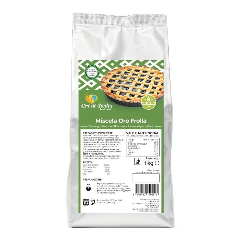 Ori di Sicilia Mix Frolla 1 Kg The Original Preparato per Pasta Frolla Siciliana per Dolci e Biscotti Ori di Sicilia Mix Frolla 1 Kg The Original Preparato per Pasta Frolla Siciliana per Dolci e Biscotti