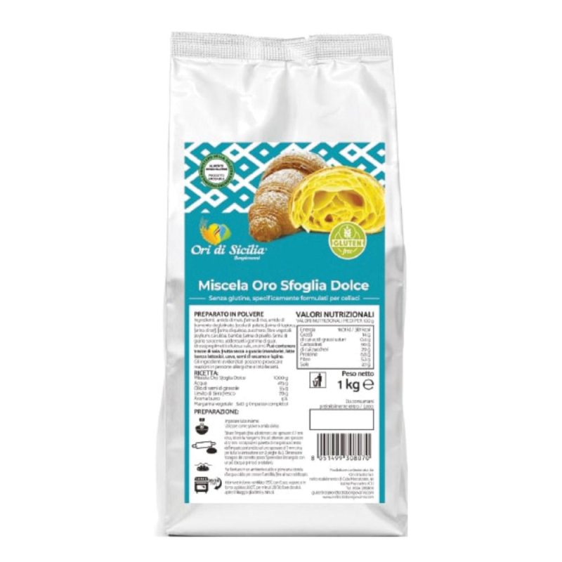 Ori di Sicilia Mix Dolce 1 kg – Preparato in Polvere per Dolci e Dessert da Pasticceria Ori di Sicilia Mix Dolce 1 kg – Preparato in Polvere per Dolci e Dessert da Pasticceria