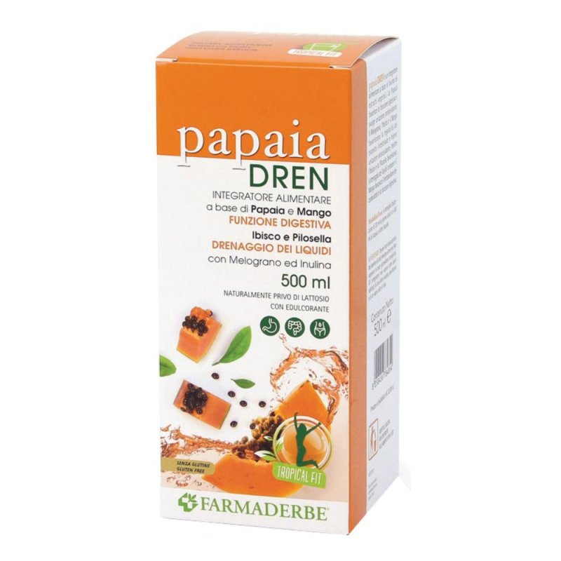 Farmaderbe Papaia Dren Integratore Alimentare Drenante 500 ml Farmaderbe Papaia Dren Integratore Alimentare Drenante 500 ml