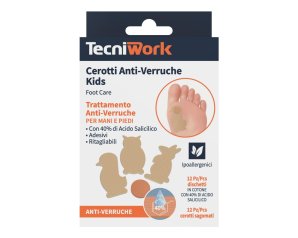 TECNIWORK Cerotti per Verruche Mani and Piedi 24 Pezzi | Trattamento per the Rimozione di Verruche e Calli