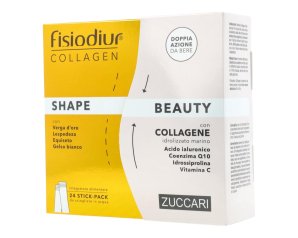 Zuccari Fisiodiur Collagen - Shape & Beauty Integratore Alimentare, 24 stick