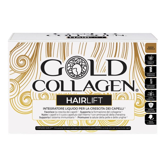Gold Collagen Hairlift integratore per capelli 10 flaconi da 50 ml Gold Collagen Hairlift integratore per capelli 10 flaconi da 50 ml