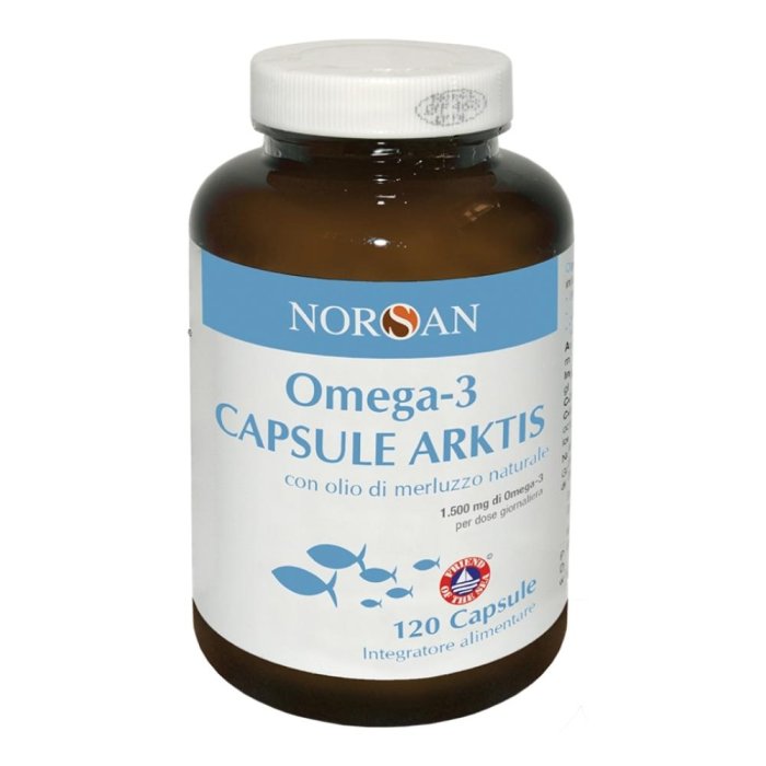 Norsan Omega-3 Capsule Arktis 120 capsule: integratore di olio di merluzzo naturale Norsan Omega-3 Capsule Arktis 120 capsule: integratore di olio di merluzzo naturale