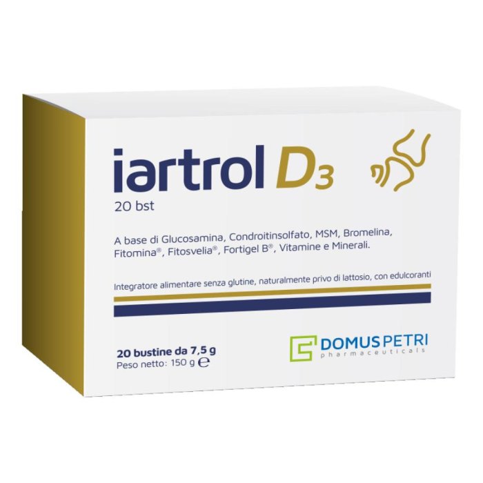 Iartrol D3 Integratore Alimentare in Bustine 7,5 g – Confezione da 20 Bustine Solubili per il Benessere delle Articolazioni Iartrol D3 Integratore Alimentare in Bustine 7,5 g – Confezione da 20 Bustine Solubili per il Benessere delle Articolazioni