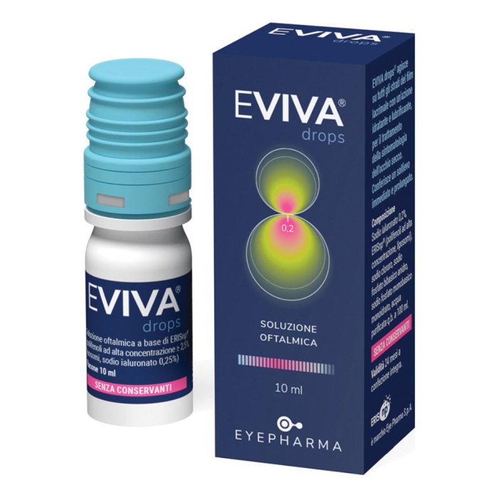 Eviva Drops soluzione oftalmica 10 ml - lubrificante e protettivo senza conservanti per occhio secco