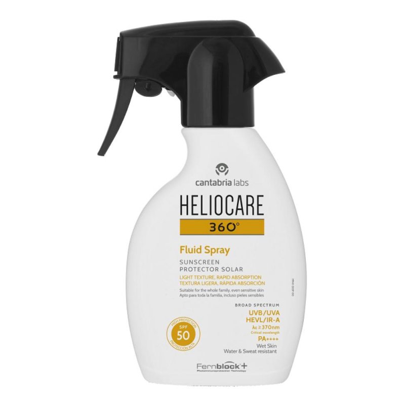 Heliocare 360 Fluid Spray SPF 50+ Protezione Solare Molto Alta Viso e Corpo 250 ml Heliocare 360 Fluid Spray SPF 50+ Protezione Solare Molto Alta Viso e Corpo 250 ml