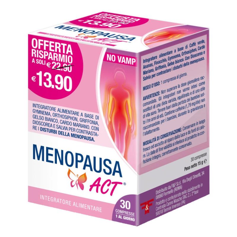 Menopausa Act per il benessere della Donna 30 Compresse Menopausa Act per il benessere della Donna 30 Compresse