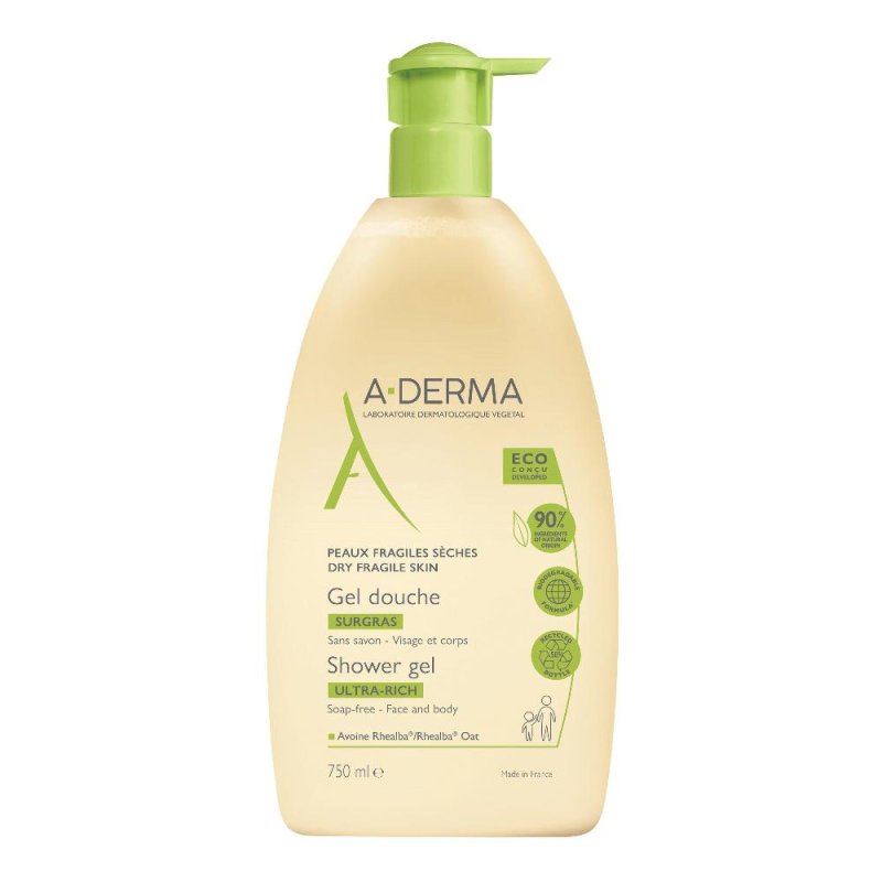A-Derma Les Indispensables Gel Doccia Sugras 750ml A-Derma Les Indispensables Gel Doccia Sugras 750ml