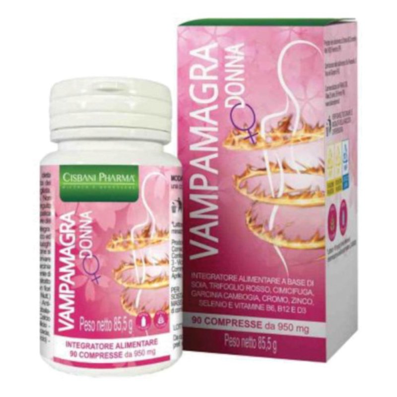 Vampamagra Donna 90 compresse - integratore per disturbi della menopausa con soia trifoglio rosso e cimicifuga Vampamagra Donna 90 compresse - integratore per disturbi della menopausa con soia trifoglio rosso e cimicifuga
