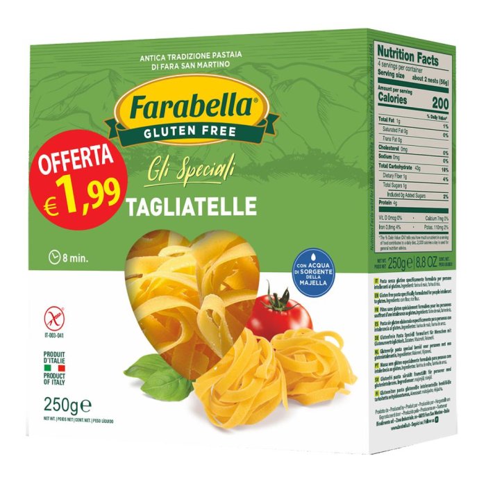 Bioalimenta Farabella Alimenti senza Glutine Tagliatelle 5 Cereali Pasta Secca 250 g Offerta Speciale Bioalimenta Farabella Alimenti senza Glutine Tagliatelle 5 Cereali Pasta Secca 250 g Offerta Speciale