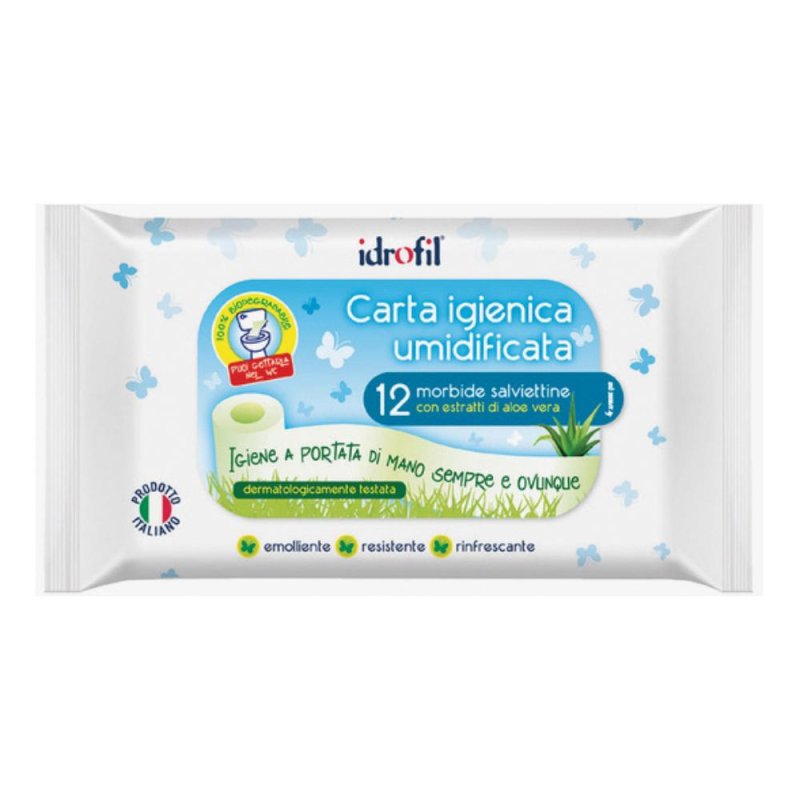Idrofil carta igienica biodegradabile 12 rotoli - carta igienica ecosostenibile e idrosolubile
