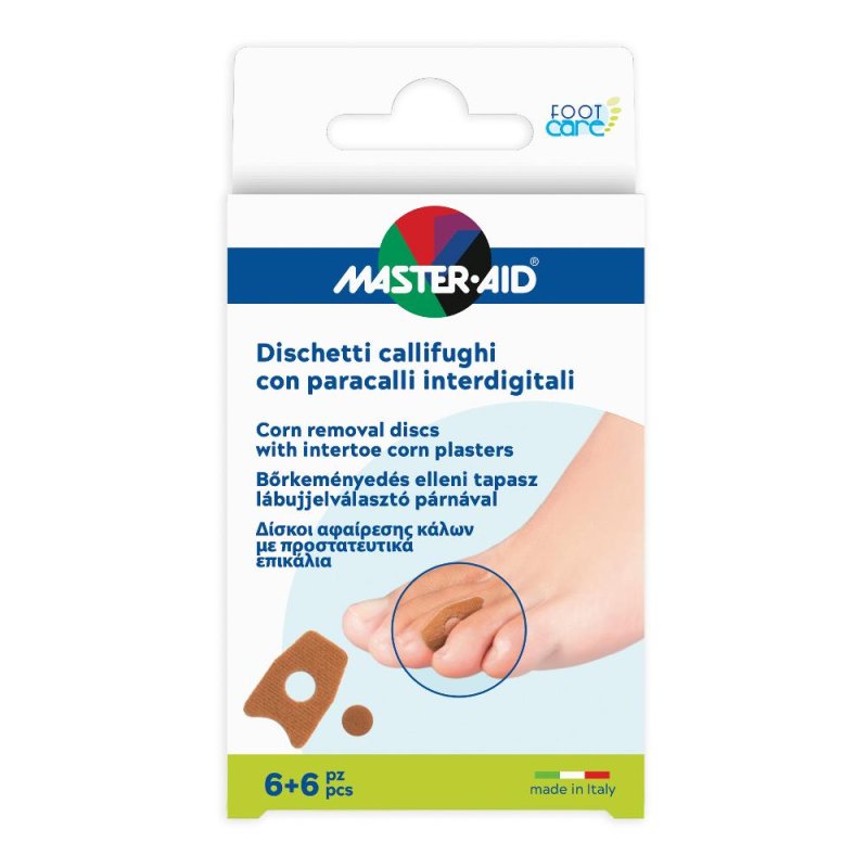 Master-Aid Foot Care - 6 Dischetti Callifughi con 6 Paracalli Interdigitali Master-Aid Foot Care - 6 Dischetti Callifughi con 6 Paracalli Interdigitali