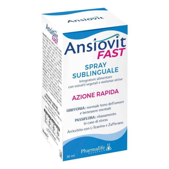 Ansiovit Fast Spray Sublinguale 30ml - Integratore a Base di Estratti Vegetali Ansiovit Fast Spray Sublinguale 30ml - Integratore a Base di Estratti Vegetali