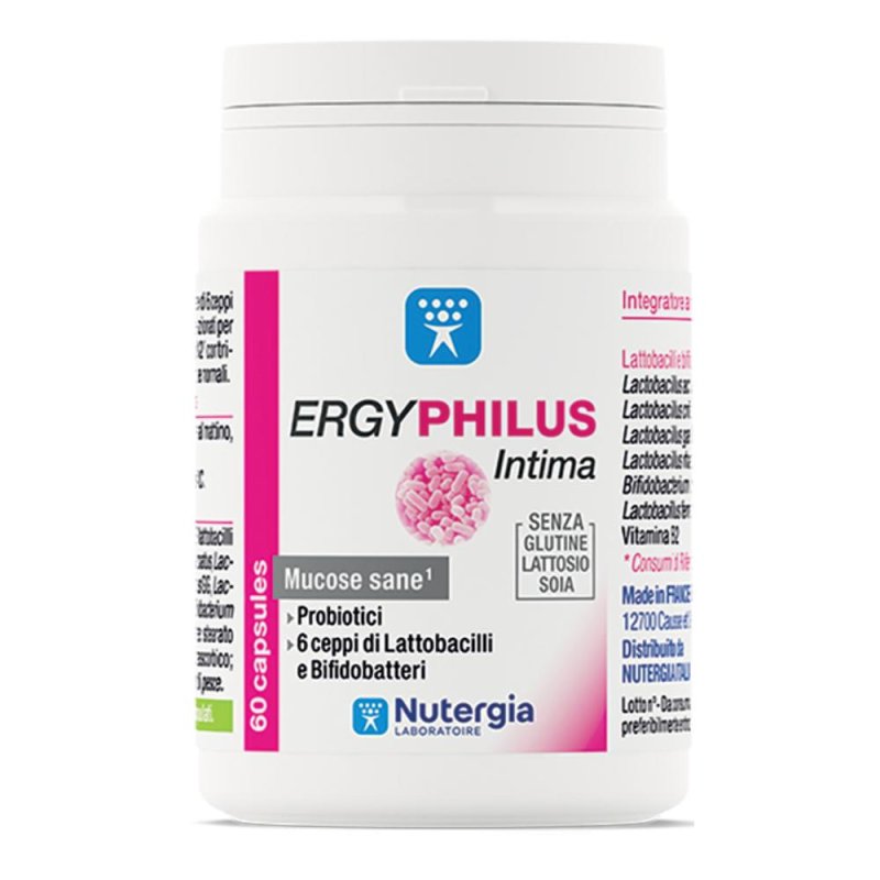 Ergyphilus Intima 60 capsule - probiotico con lattobacilli e bifidobatteri per benessere intestinale e flora intima Ergyphilus Intima 60 capsule - probiotico con lattobacilli e bifidobatteri per benessere intestinale e flora intima