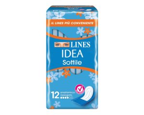 Lines Idea sottile ripiegato anatomico 12 pezzi - assorbenti igienici sottili ripiegati