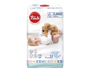 Trudi Pannolini XL 15-30 kg per Bambini, Confezione da 14 Pezzi Super Assorbenti