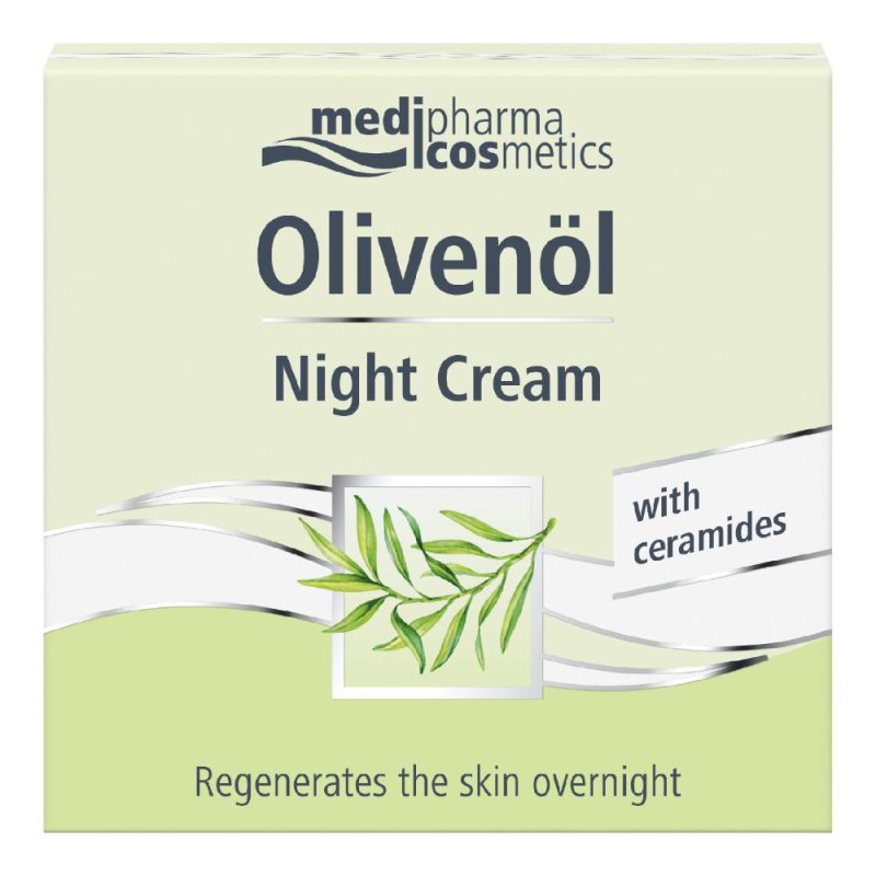 Medipharma Olivenol Night Cream Crema Notte Viso Nutriente all&rsquo;Olio di Oliva per Pelle Secca e Sensibile 50 ml