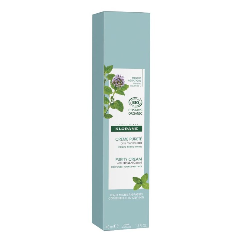 Klorane Crema Purificante Viso Menta Acquatica Bio 40ml